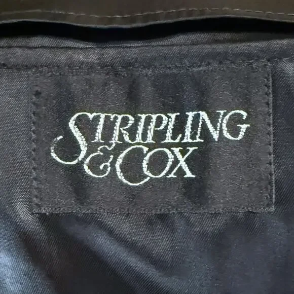 Vintage Stripling & Cox Blazer Black Cashmere and Wool 2 Button Tailored ~Sz 44